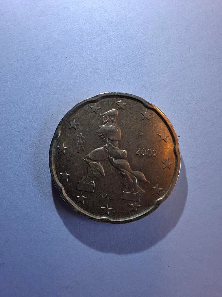 Zeldzame Italiaanse 20 cent munt uit 2002, Postzegels en Munten, Munten | Europa | Euromunten, Losse munt, 20 cent, Italië, Ophalen
