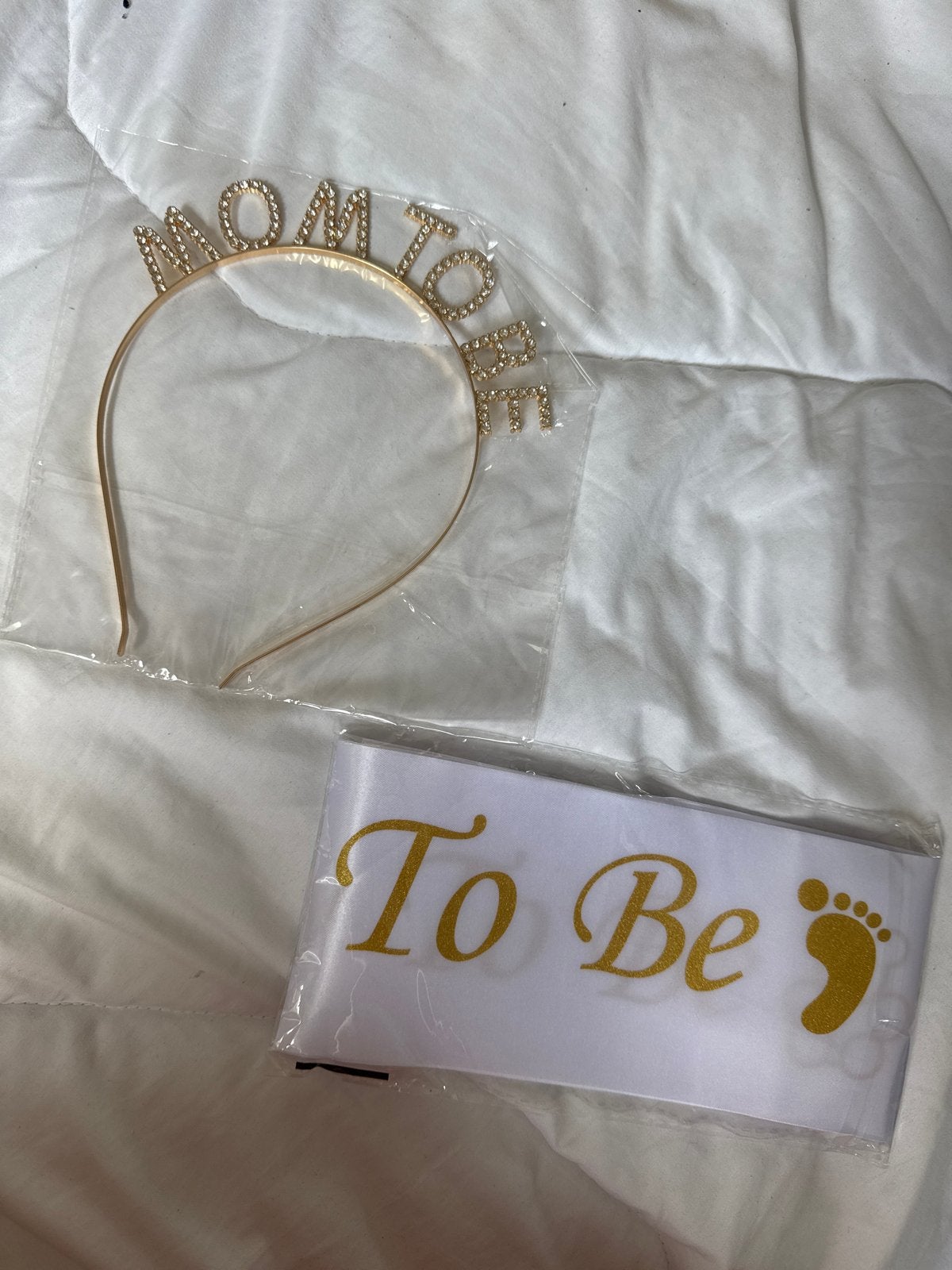 Mom To Be Diadeem & Sash Set - Baby Shower Feestartikelen, Ophalen of Verzenden, Nieuw, Feestartikel, Geboorte of Huwelijk