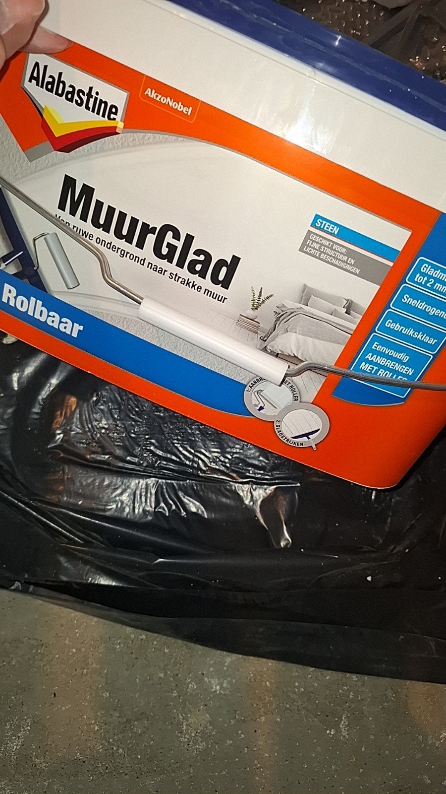 Alabastine muurglad 10 Liter, Doe-het-zelf en Verbouw, Verf, Beits en Lak, Ophalen, Nieuw