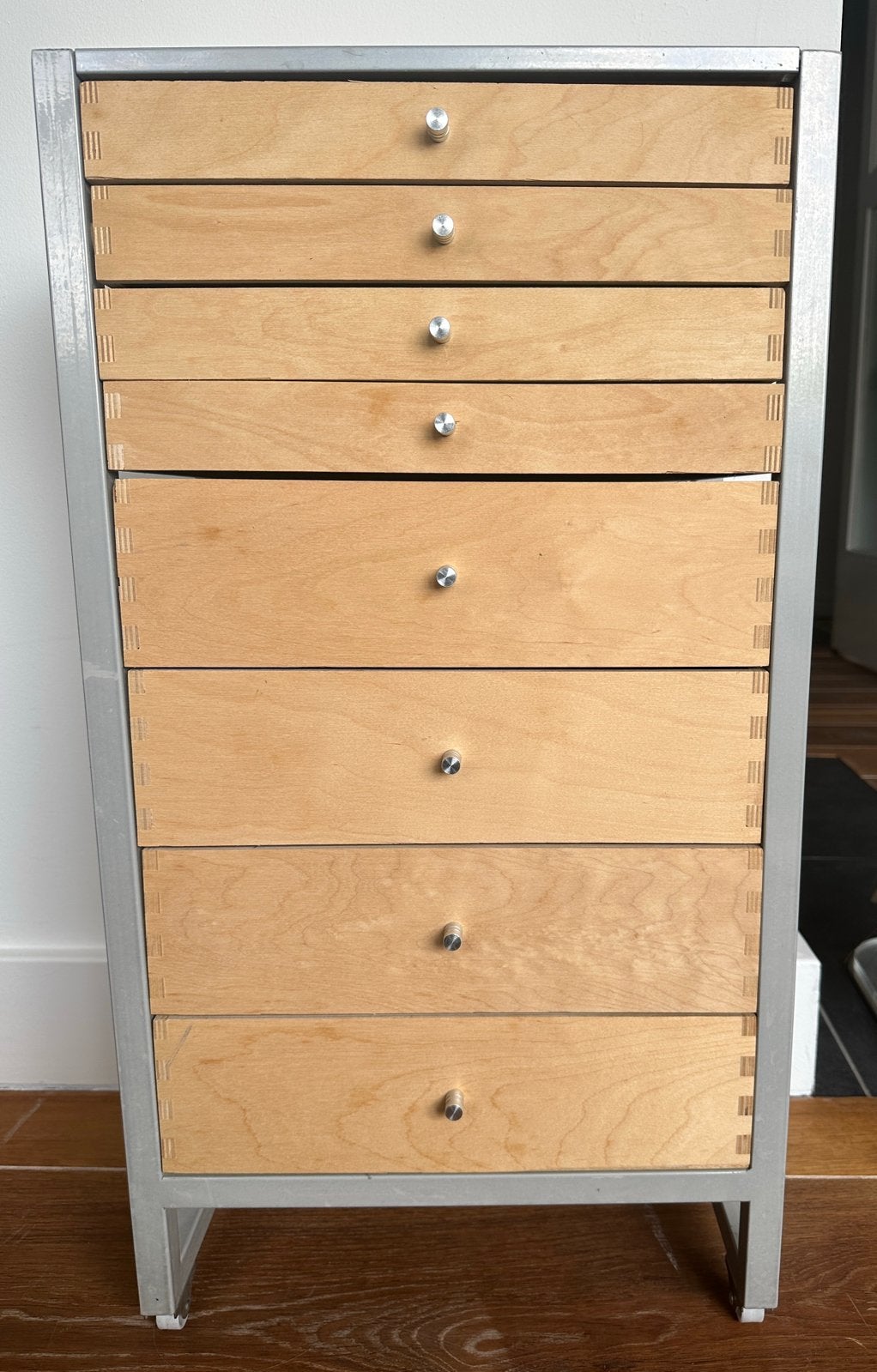 Houten ladenkastje met 8 lades (IKEA), Ophalen, 50 tot 100 cm, 3 of 4 laden, Minder dan 100 cm