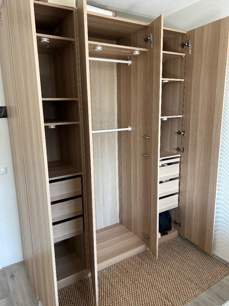 IKEA PAX kast / cabinet /wardrobe,  oak , 175 cm wide, Ophalen, 200 cm of meer, 50 tot 100 cm, Zo goed als nieuw