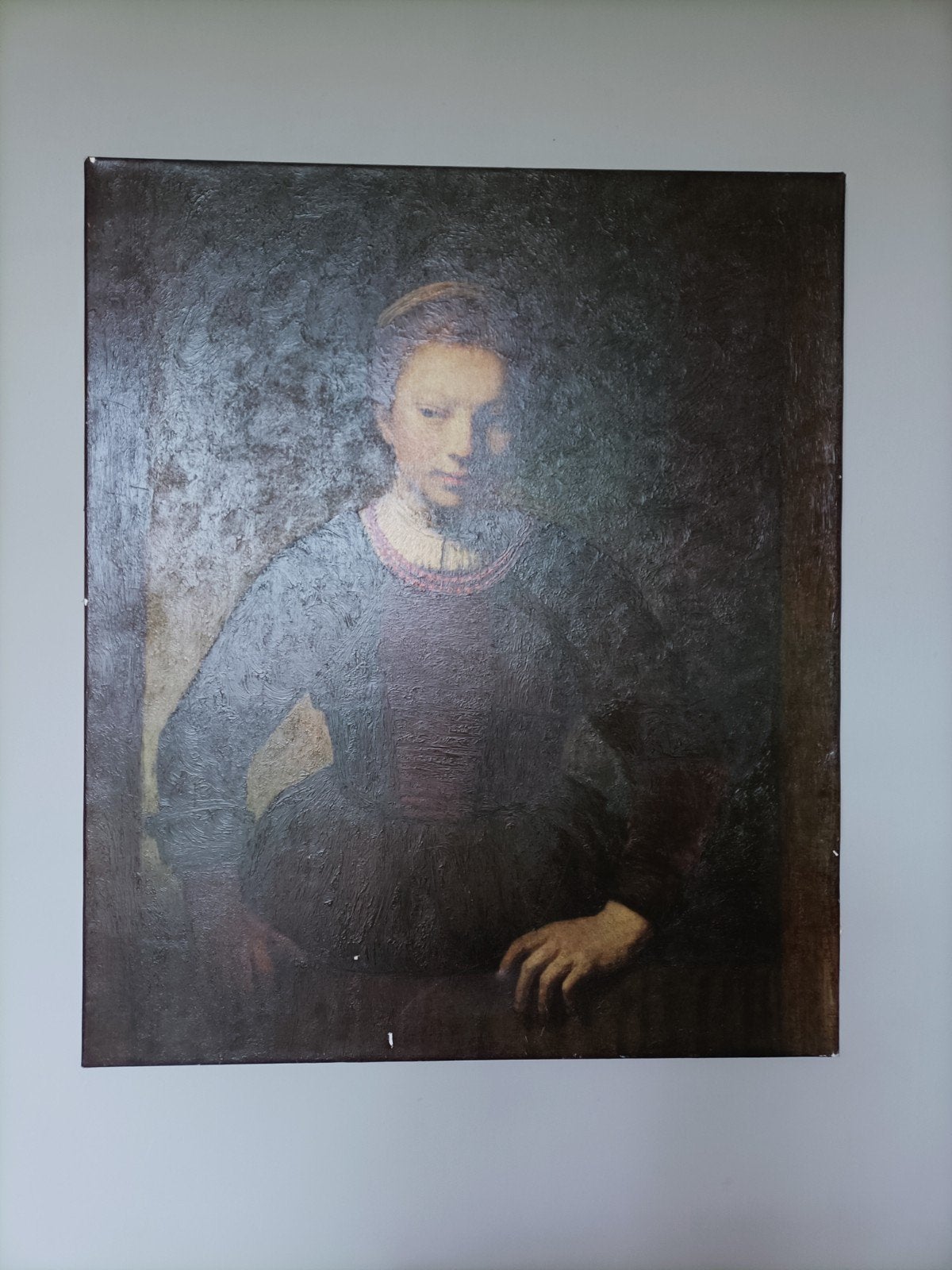 Groot antiek portret dame, Ophalen of Verzenden