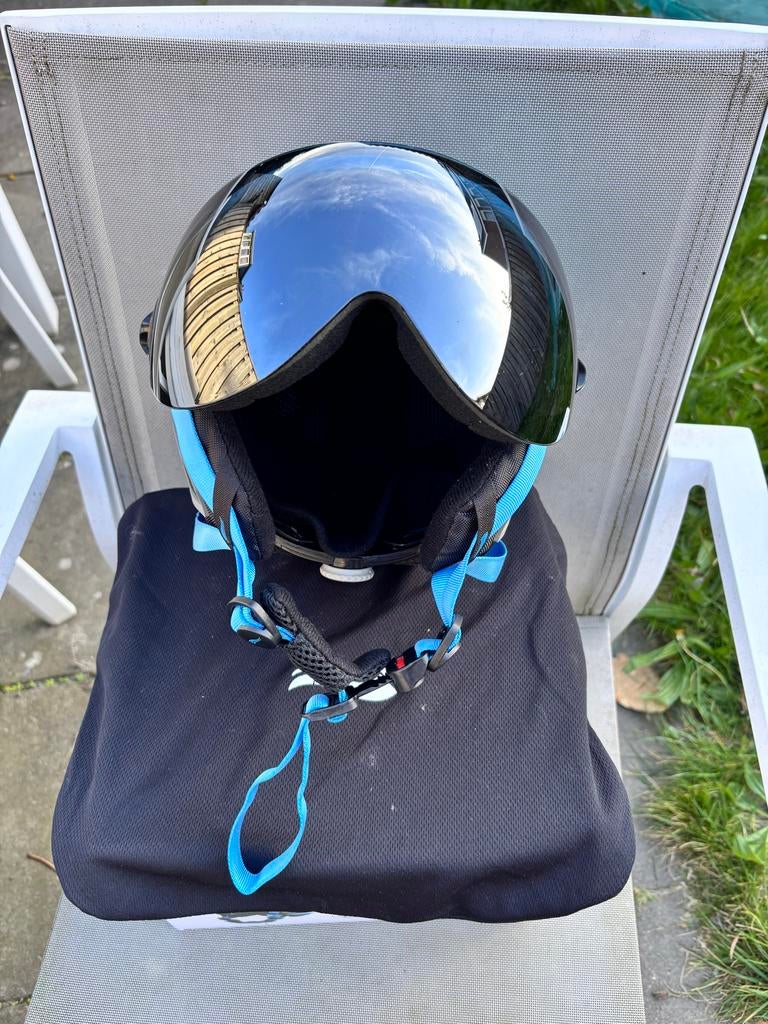 Blauwe kinder ski & snowboardhelm met vizier - Maat L/XL, Ophalen, Zo goed als nieuw