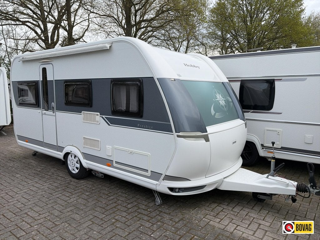 Hobby Prestige 455 UF Mover/Luifel/Fietsdrager, Caravans en Kamperen, Caravans, Rondzit, Hobby, Bedrijf, 5 tot 6 meter