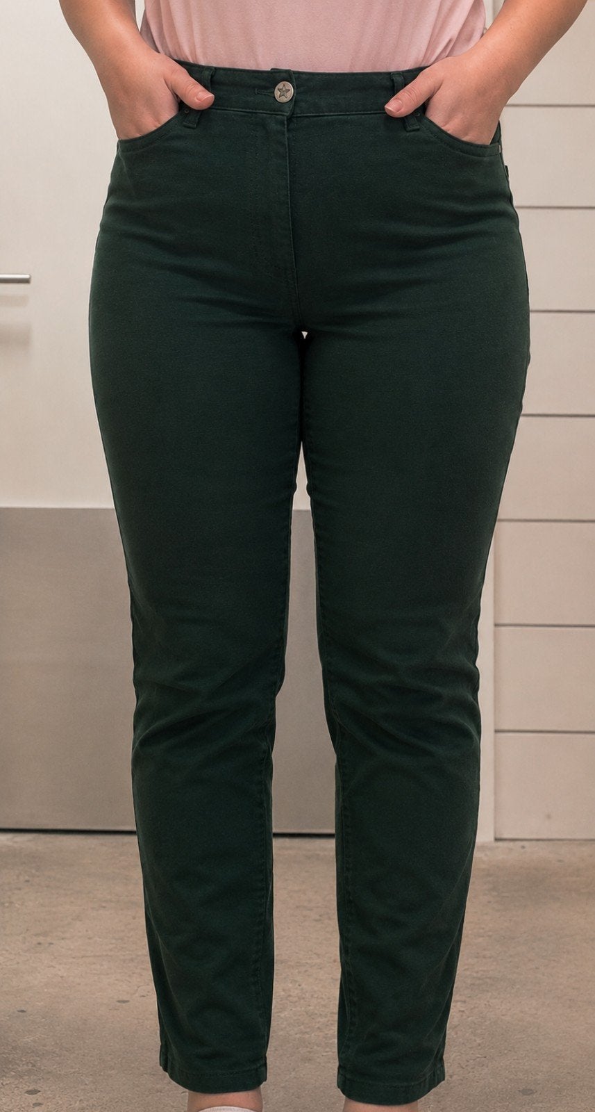 Donkergroene broek – Laura Di Sarpi – maat 42, Kleding | Dames, Maat 42/44 (L), Laura di sarpi, Ophalen of Verzenden, Lang