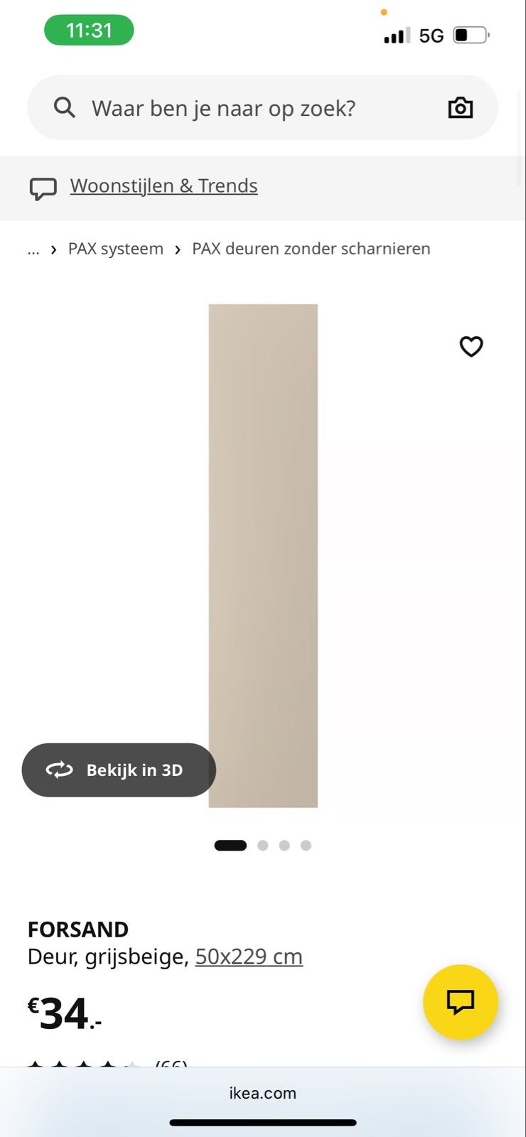2x IKEA PAX Forsand deuren grijsbeige met bronzen grepen, Ophalen, Gebruikt, 200 cm of meer, 50 tot 100 cm