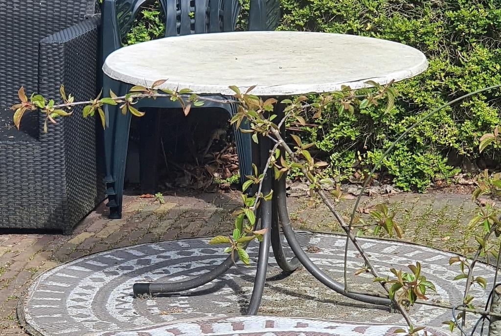 Oud tafeltje tuin tuintafel inklapbaar demontabel, Tuin en Terras, Tuintafels, Ophalen, Gebruikt, Rond