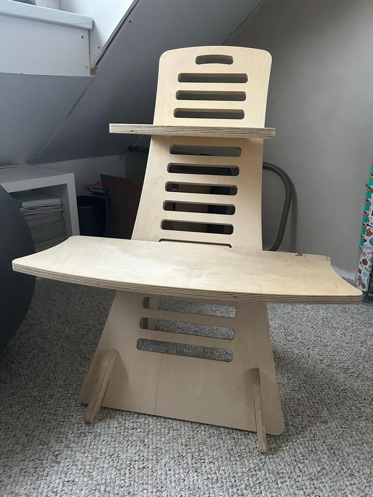 Zit-Sta Bureau Verhoger Laptop Stand Hout, Huis en Inrichting, Bureaus, Ophalen, Zit-sta bureau, Hout, In hoogte verstelbaar