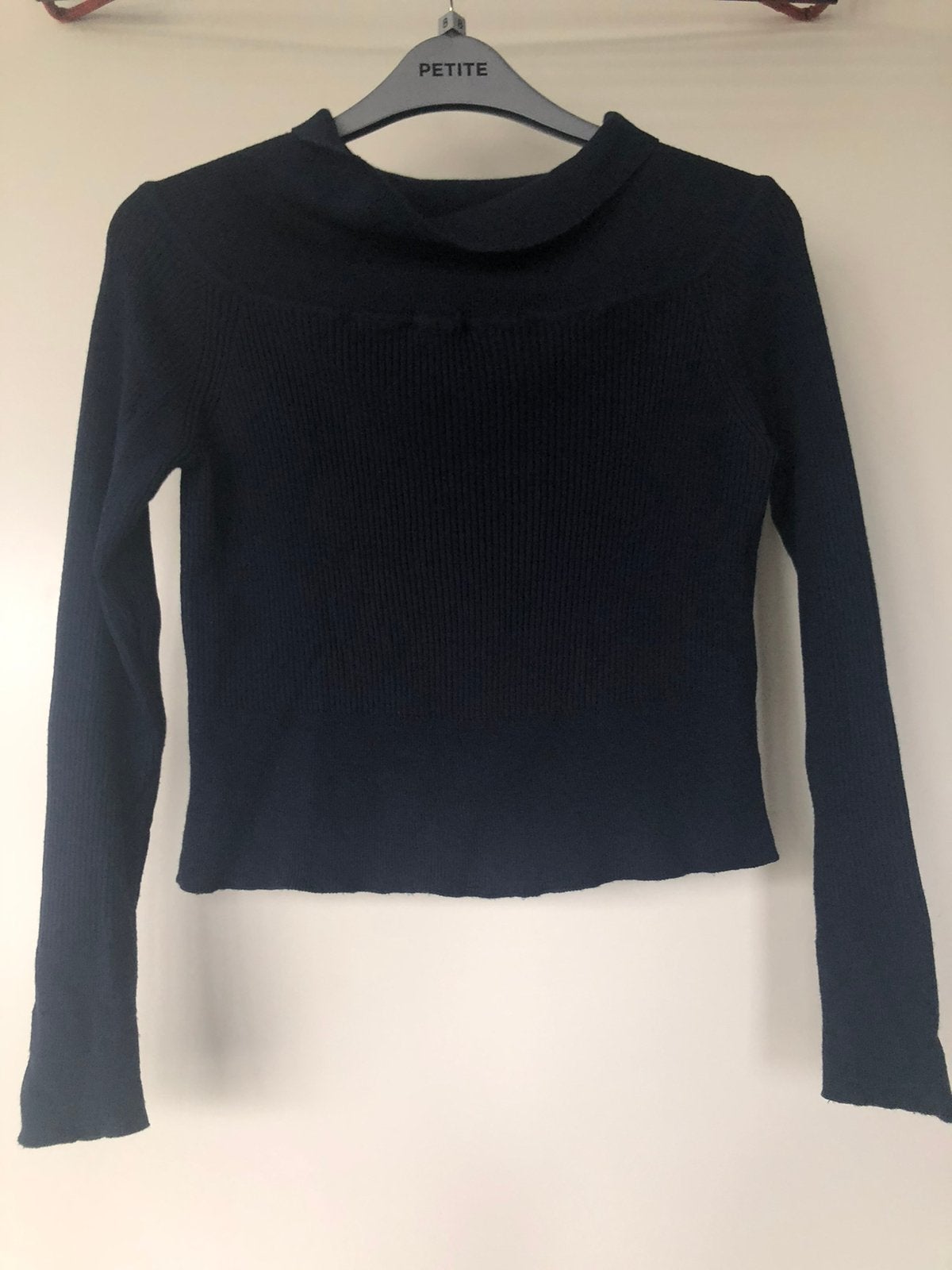 Donkerblauwe trui, maat S/M, Scamm, paar keer gedragen, Blauw, Ophalen of Verzenden, Zo goed als nieuw, Lange mouw