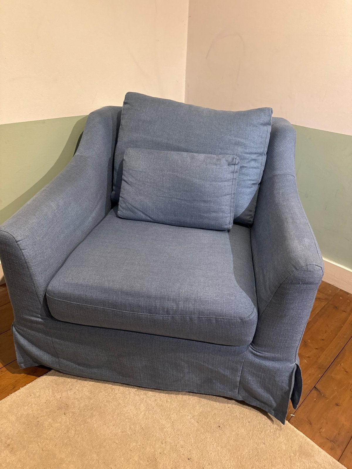 IKEA stoel - Comfortabele fauteuil in blauw, Gebruikt, Blauw, Ophalen of Verzenden, Eén