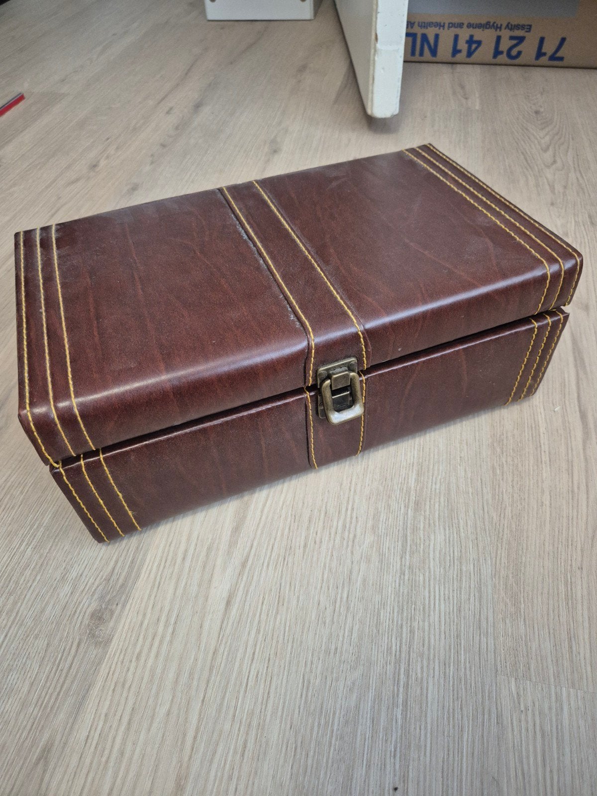 Luxe Wijnkoffer Bruin Leerlook met Accessoires, Ophalen of Verzenden