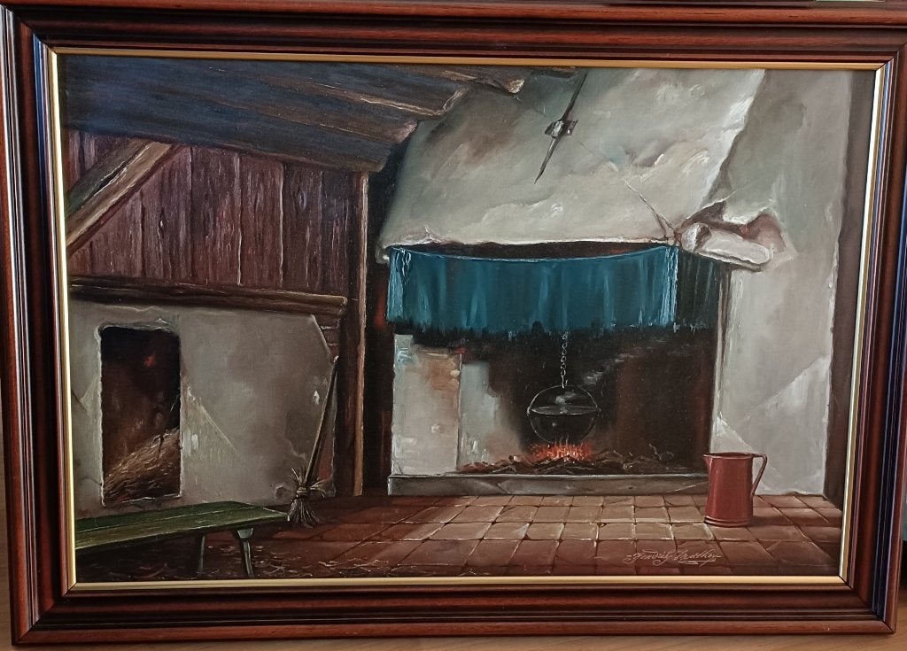 Schilderij Hendrik Mathey, Antiek en Kunst, Kunst | Schilderijen | Klassiek, Ophalen