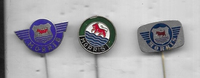 3 X MORRIS AUTO SPELDEN OOK EMAILE ERBIJ, Verzamelen, Speldjes, Pins en Buttons, Ophalen of Verzenden, Gebruikt, Transport, Speldje of Pin