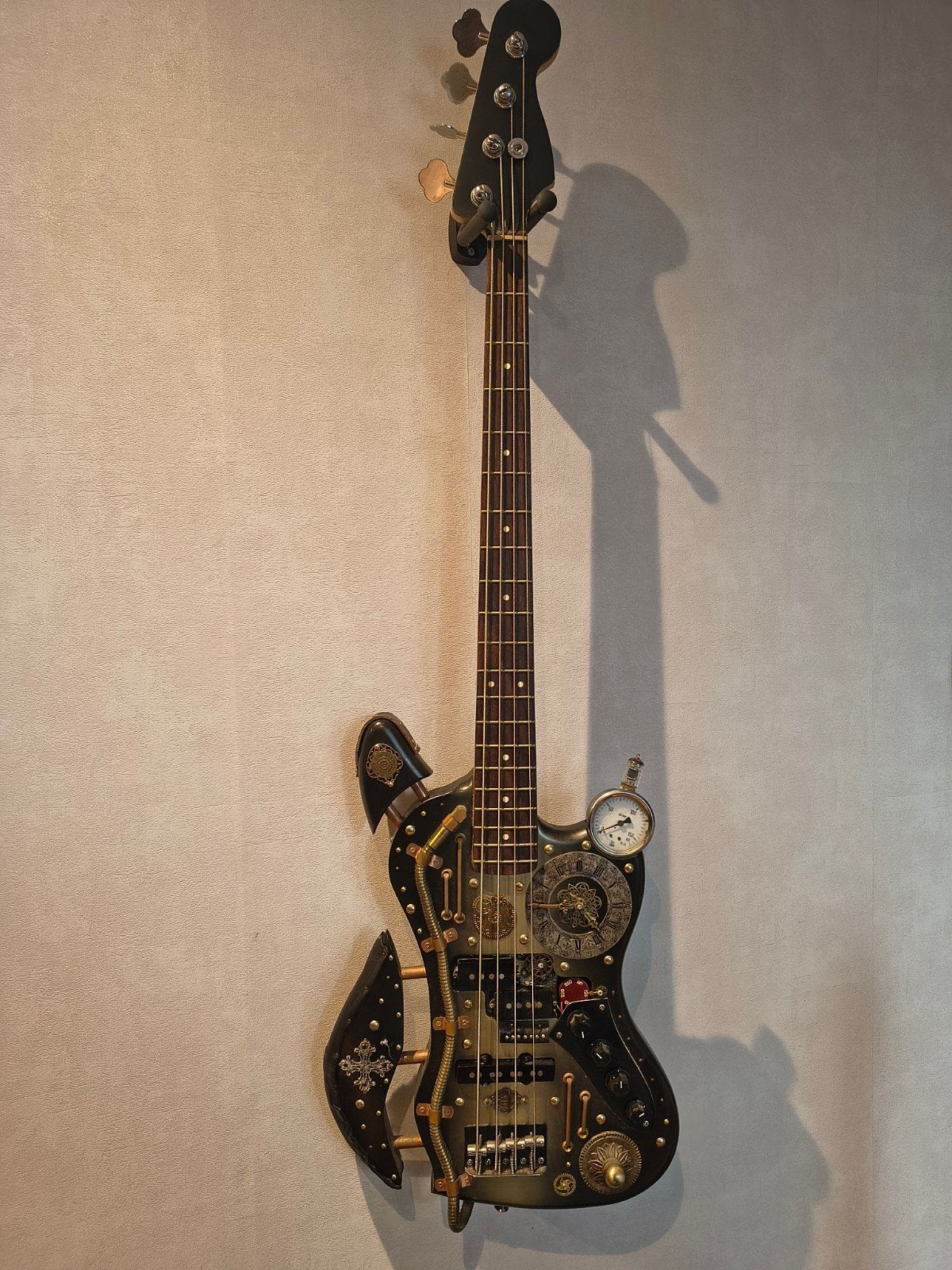 Steampunk Squier VM Active PJ Jaguar Bass, Ophalen, Gebruikt, Elektrisch