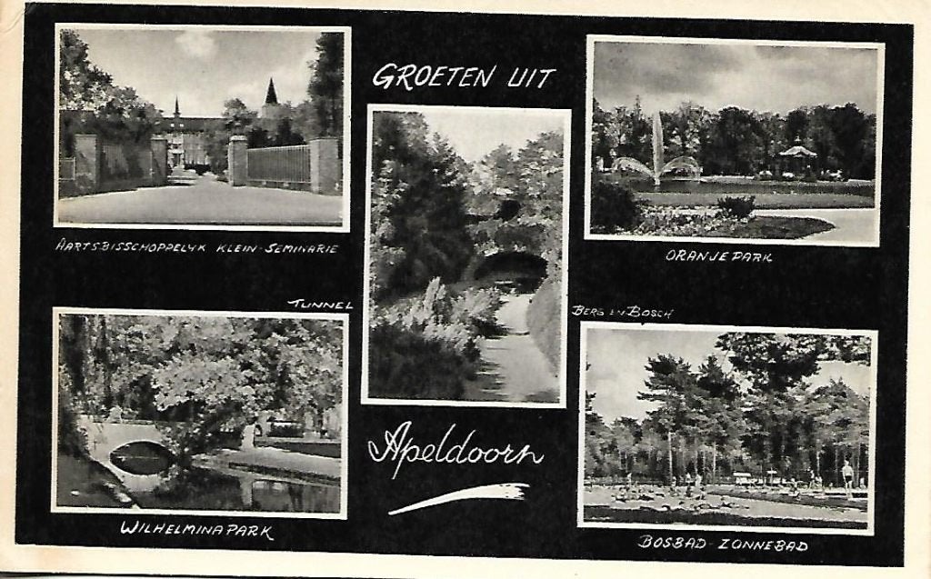 Apeldoorn- -5-luik., Verzamelen, Ansichtkaarten | Nederland, Verzenden, 1940 tot 1960, Gelopen, Gelderland