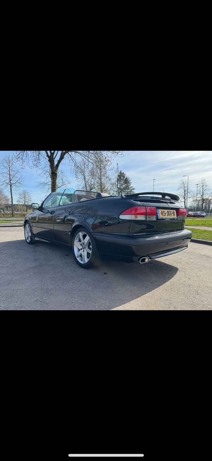 Saab 9-3 2.0 T Cabrio 2000 Zwart B204i, Auto's, 730 kg, 4 cilinders, Cabriolet, 4 stoelen
