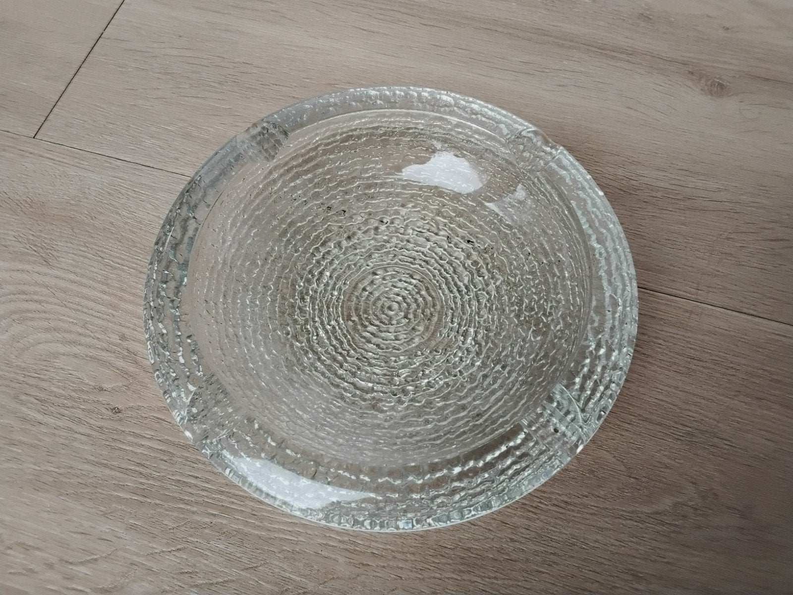 Vintage asbak, Fins ijsglas, Littala?, jaren 70, 20cm, Ophalen of Verzenden, Zo goed als nieuw, Glas