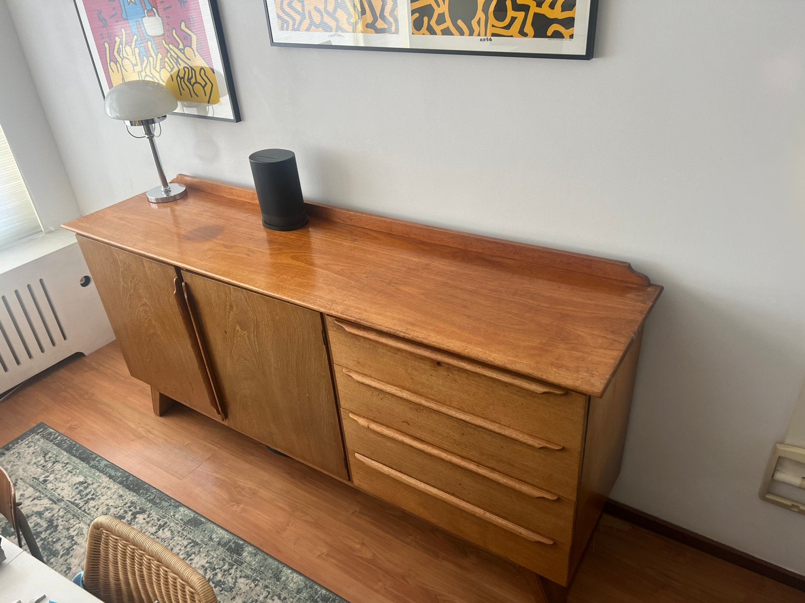 Vintage Mid-Century Teak Djati Sideboard Dressoir Design, Ophalen, Gebruikt, Deens, Teakhout