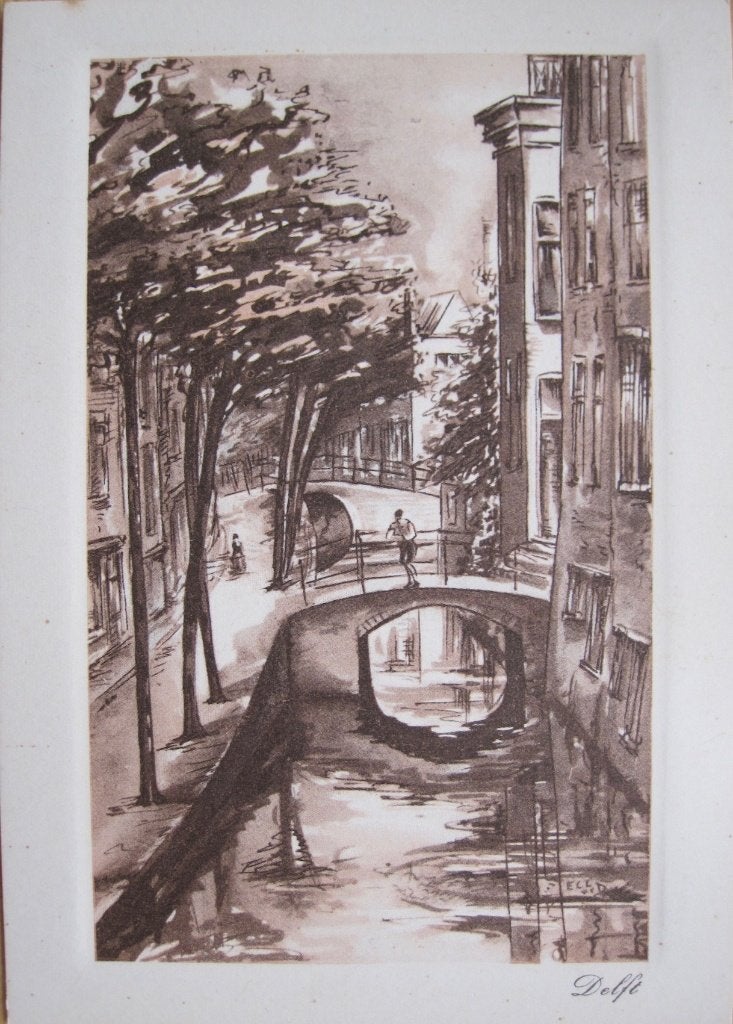 Delft - provinciale stempeltocht zuid-Holland 1943, Ophalen of Verzenden, 1940 tot 1960, Ongelopen, Zuid-Holland