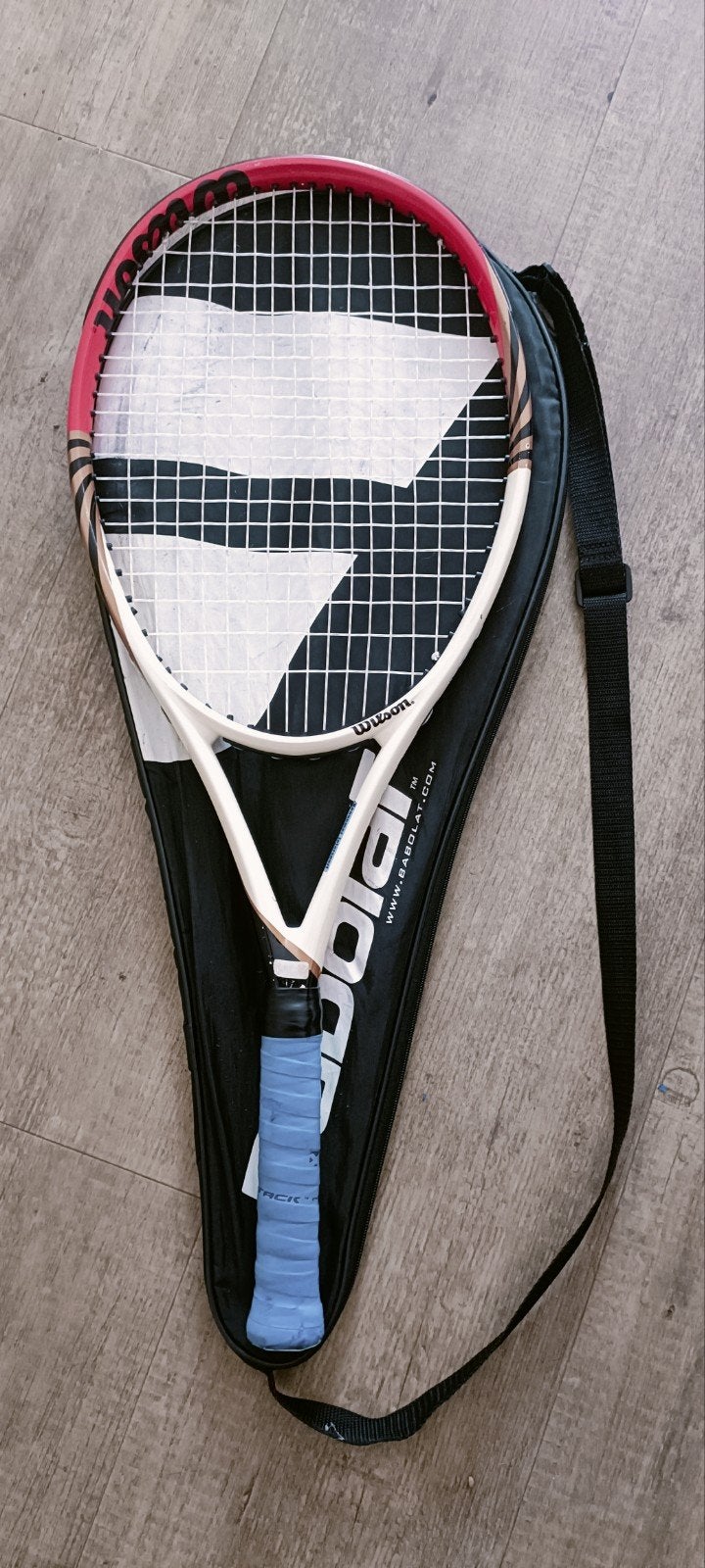 Tennisracket Wilson met hoes, Ophalen of Verzenden, Gebruikt, Racket, Wilson