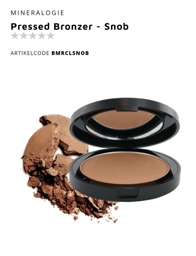 Mineralogie Pressed Bronzer - Snob/Sunswept, Ophalen of Verzenden, Nieuw, Bruin, Gehele gezicht