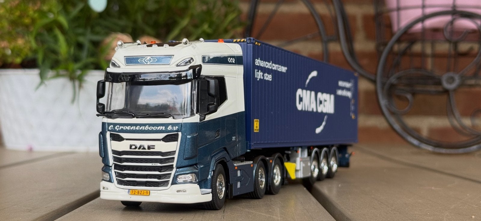 DAF XG+ 6x2 twin steer 3-assige container trailer, Ophalen of Verzenden, Zo goed als nieuw, Bus of Vrachtwagen, Wsi