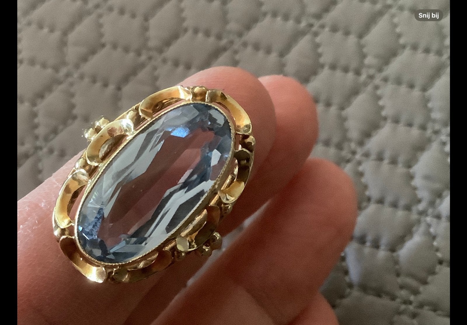 Bijzonder antieke Gouden ring edelsteen Aquamarijn 14 k goud, Sieraden, Tassen en Uiterlijk, Ringen, Verzenden, Zo goed als nieuw