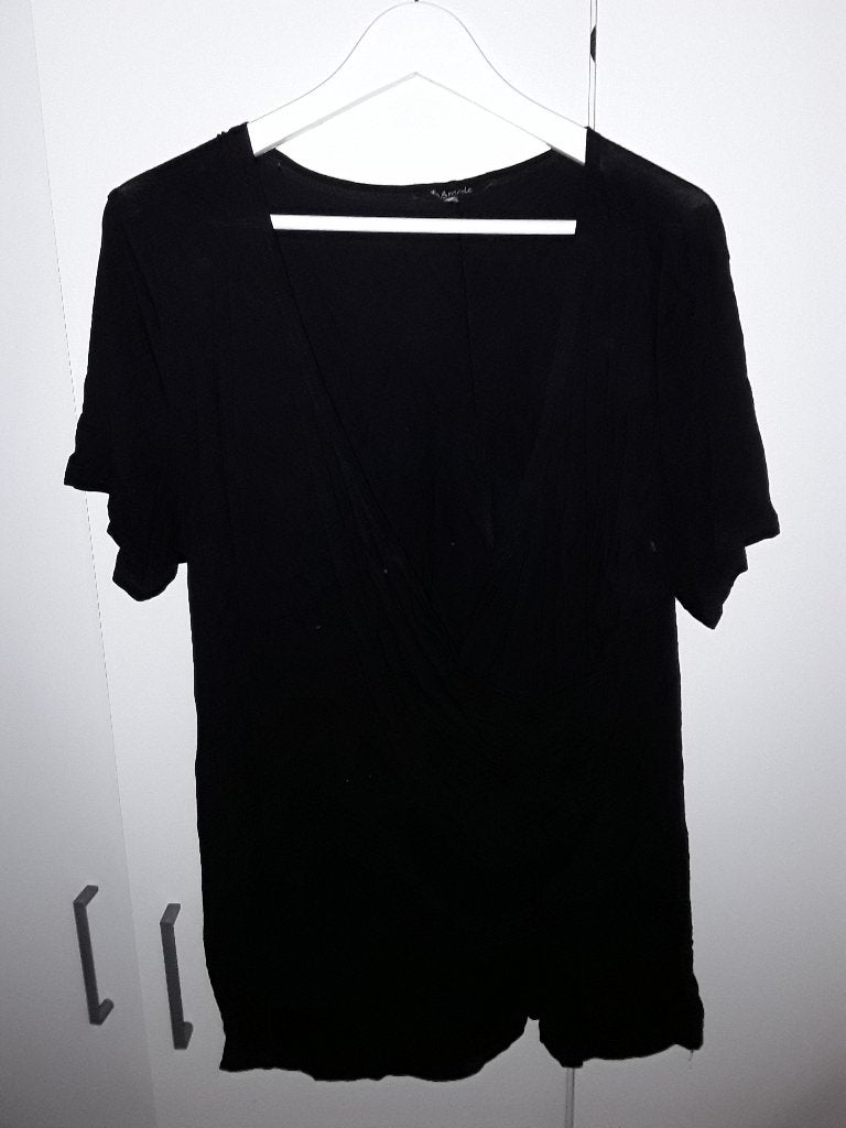 MS Mode Zwarte Overslag Top Maat XL, Kleding | Dames, Zwart, Maat 46/48 (XL) of groter, Ophalen of Verzenden, Zo goed als nieuw