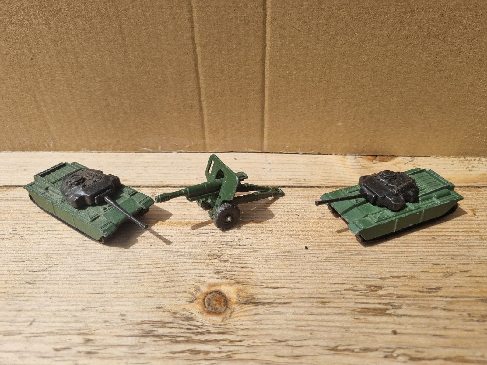 Vintage Corgi Junior Centurion Tank & Kanon (3 stuks), Ophalen of Verzenden, Gebruikt
