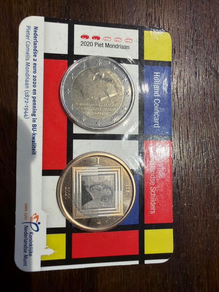 Holland Coincard 2020 Piet Mondriaan 2 Euro BU-kwaliteit, Ophalen of Verzenden, Koningin Beatrix, Euro's, Setje
