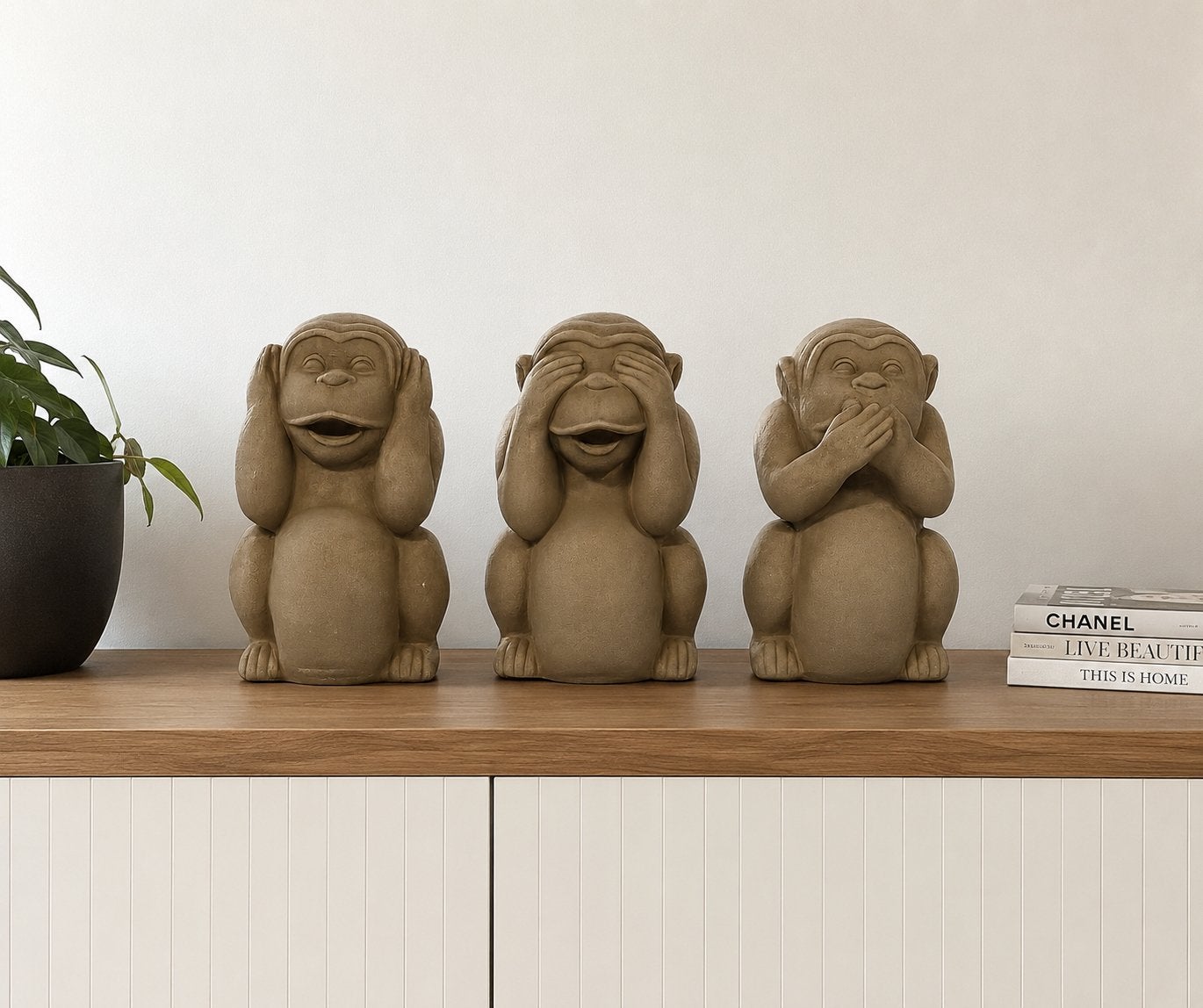 Decoratieve beelden apen ‘horen, zien, zwijgen’, Ophalen, Zo goed als nieuw