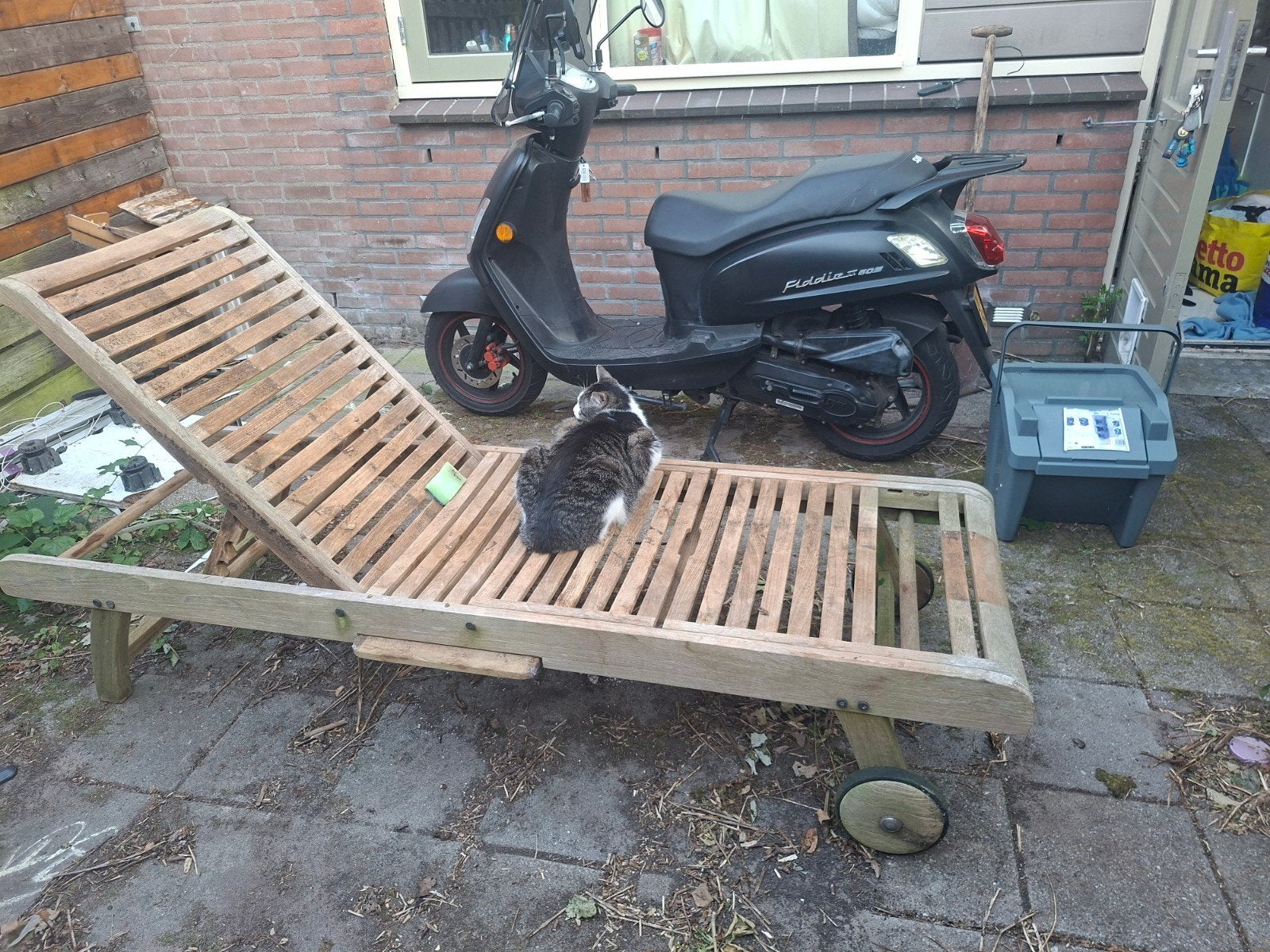 Queens Teak ligbed - opknapper, Tuin en Terras, Ophalen, Gebruikt, Teakhout