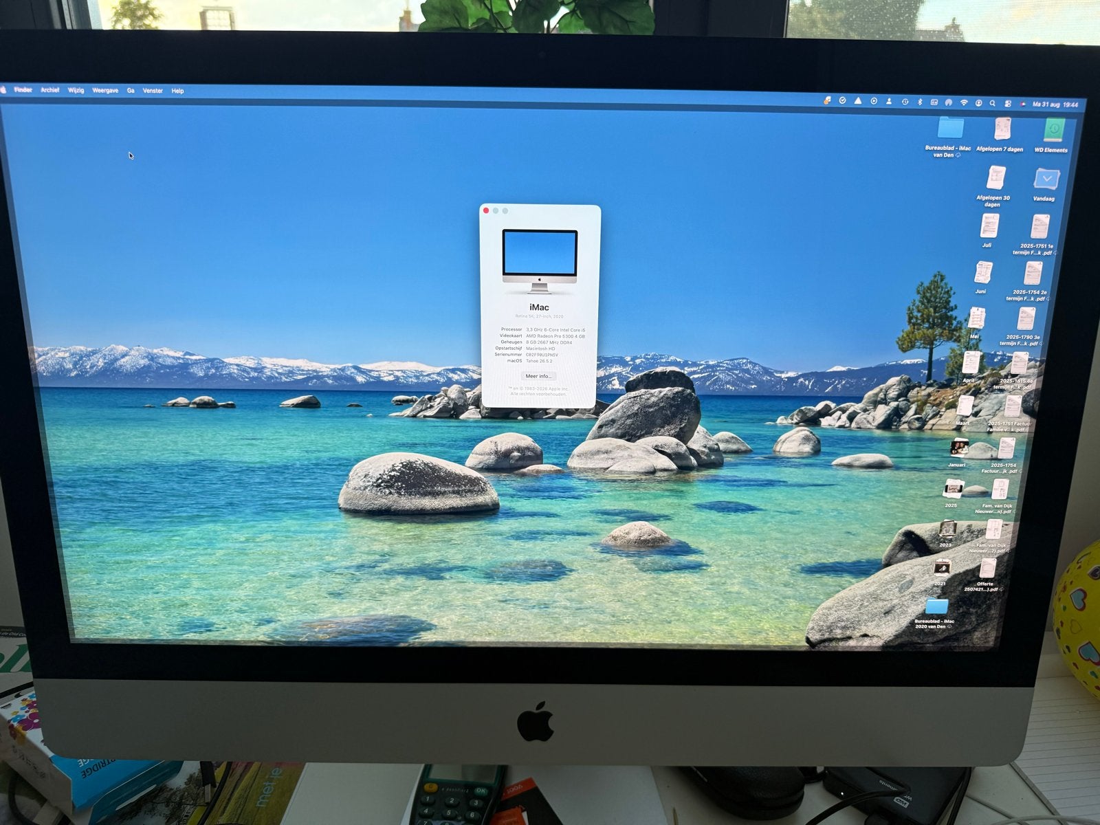 Apple iMac 27’’ 2020 - Goed onderhouden, Computers en Software, Ophalen, Gebruikt, 2 tot 3 Ghz, 8 GB