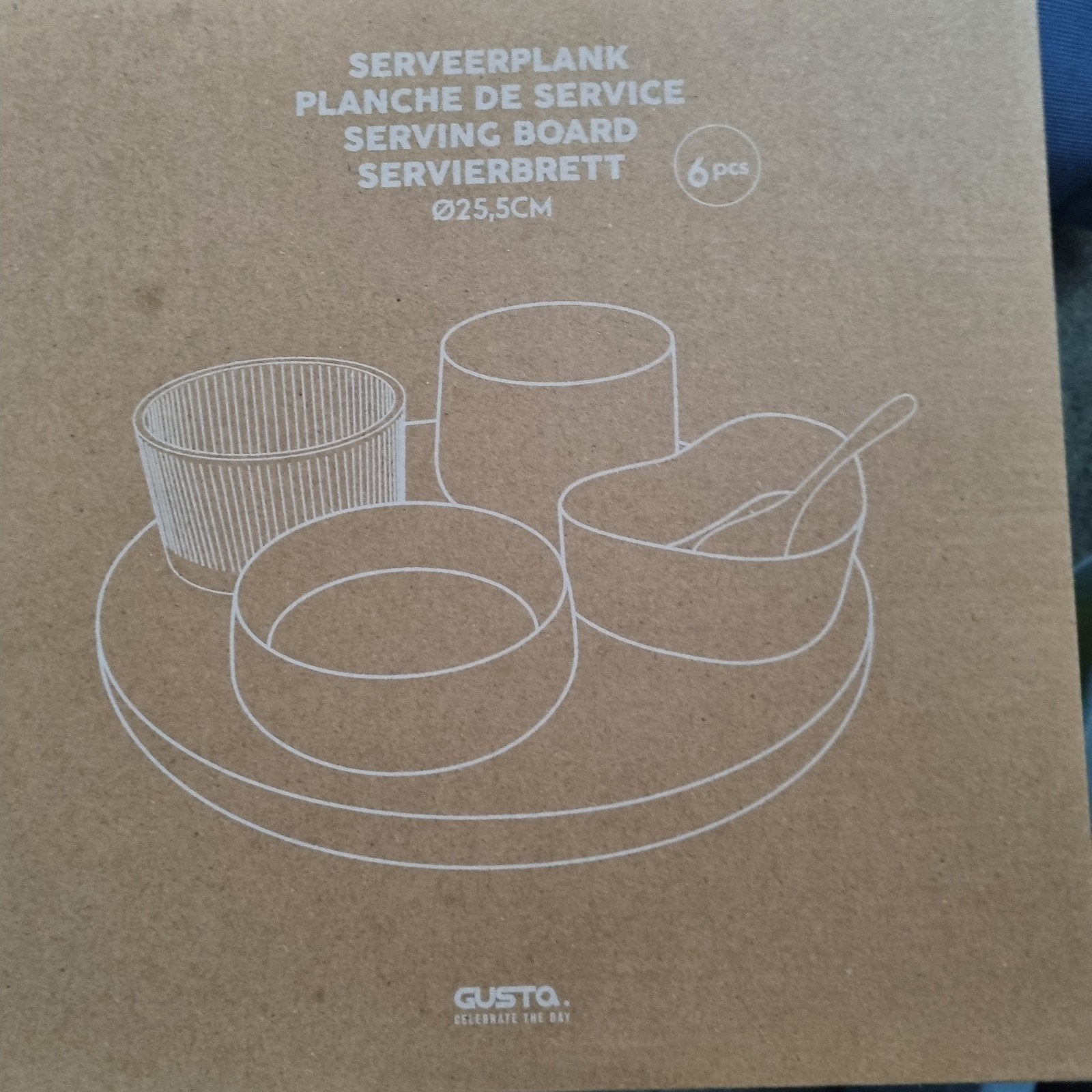 Nieuw Gusta schaaltjes serveerplank 6-delig, Ophalen of Verzenden, Nieuw, Overige stijlen, Schaal of Schalen