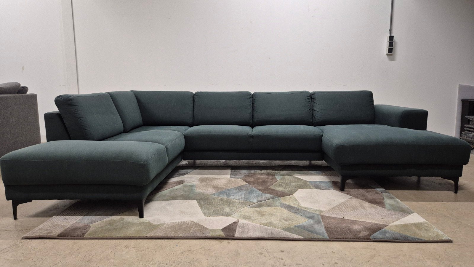 Petrol groene Eijerkamp design U hoekbank in perfecte staat