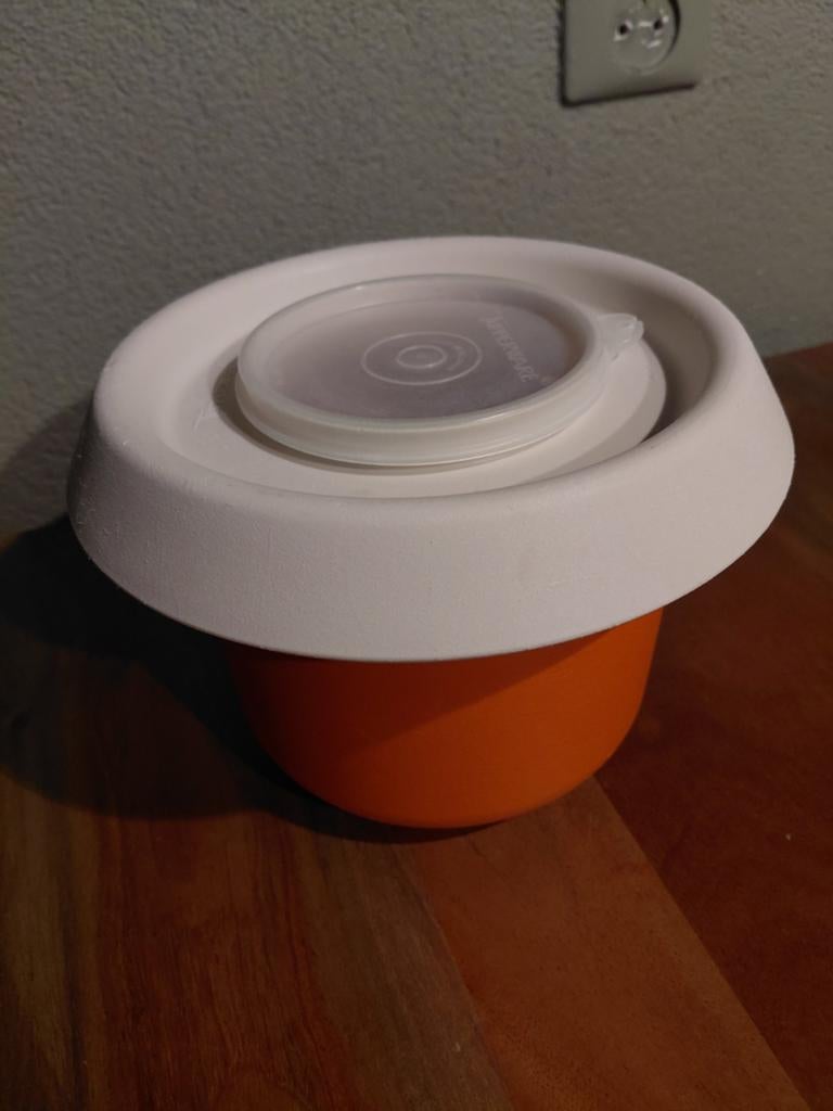 Retro Tupperware mixerkom, Huis en Inrichting, Keuken | Tupperware, Ophalen of Verzenden, Gebruikt, Oranje, Bak of Kom