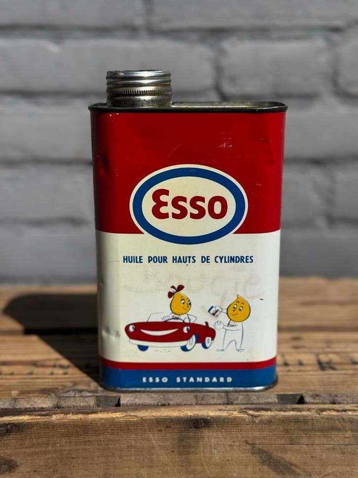 Vintage Esso Olieblik - Huile pour Hauts de Cylindres, Ophalen of Verzenden, Gebruikt, Overige, Overige merken