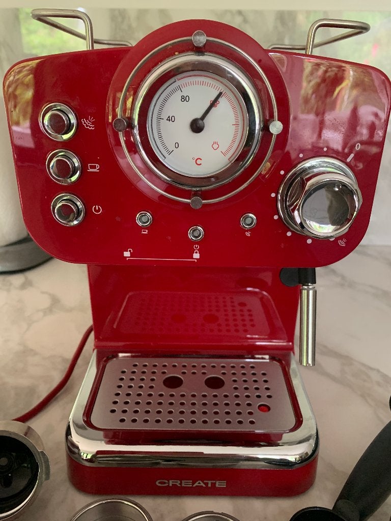 espressomachine met melkschuimer create, Gebruikt, Espresso apparaat, Ophalen of Verzenden, 2 tot 4 kopjes