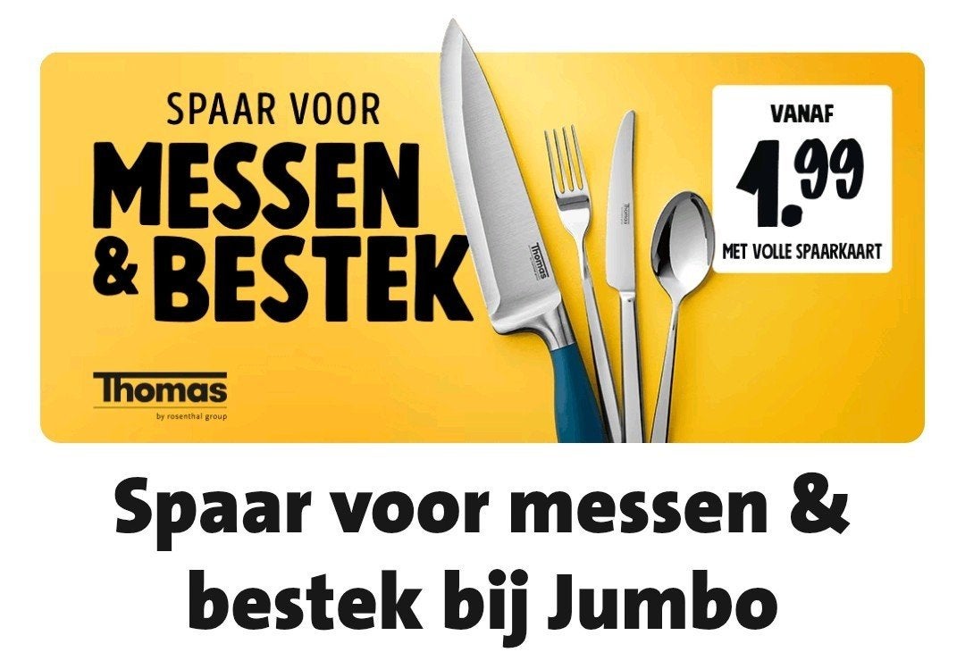 Jumbo messen en bestek zegels / volle spaarkaarten, Verzamelen, Jumbo, Ophalen of Verzenden