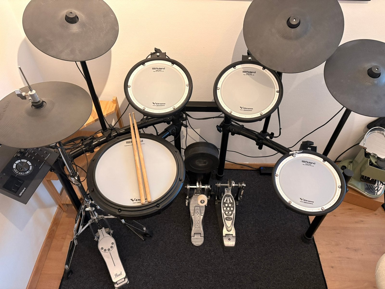 Roland TD17KVX incl. mat, hihat stand en bassdrum pedaal, Muziek en Instrumenten, Ophalen of Verzenden, Zo goed als nieuw, Roland
