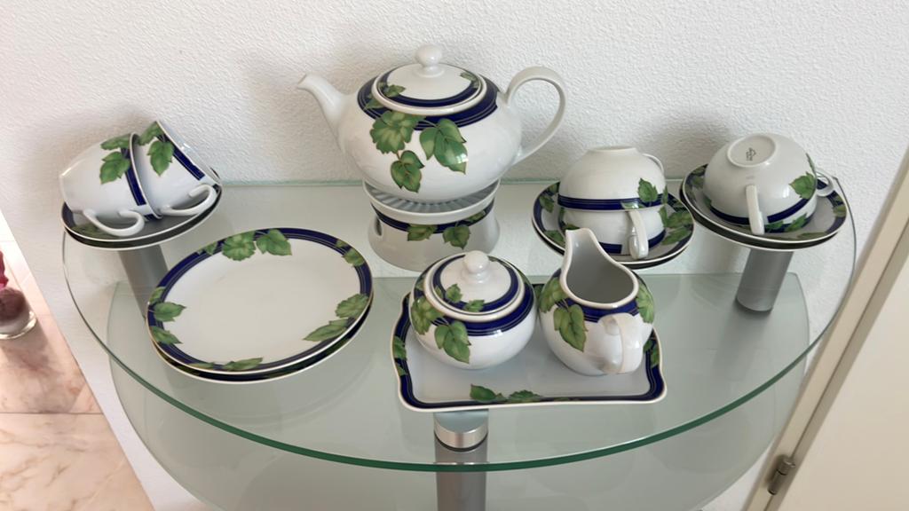 Kronester Bavaria wingerd klimop blauw theeservies, Ophalen