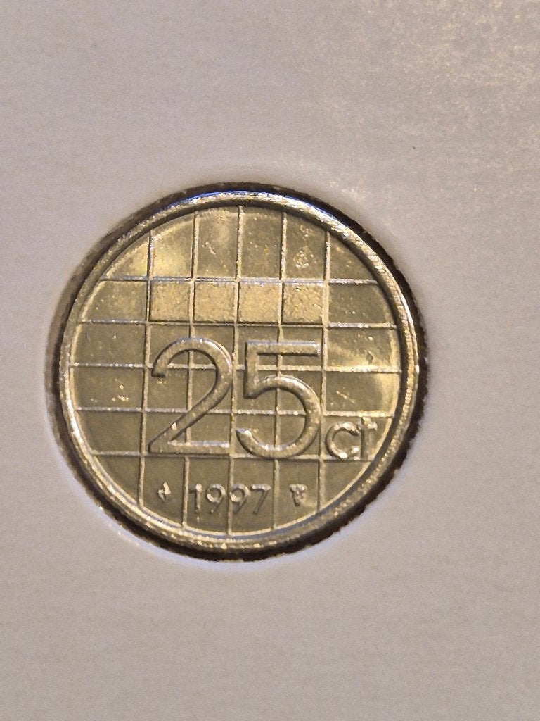Nederland - 25 Cent 1997 UNC, Verzenden, Koningin Beatrix, 25 cent, Losse munt