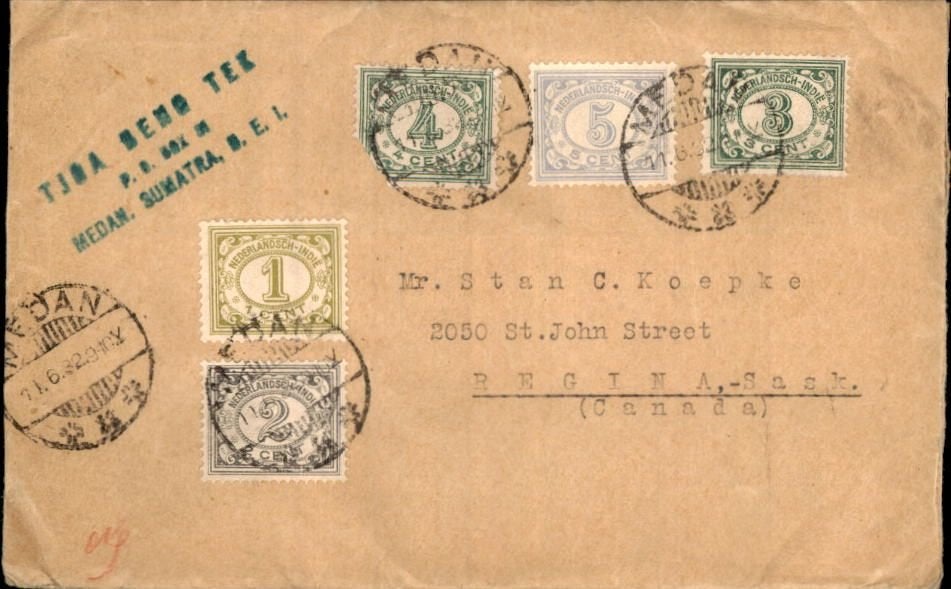 Nederlands-Indië - Canada - Frankering - 1932, Verzenden, Envelop