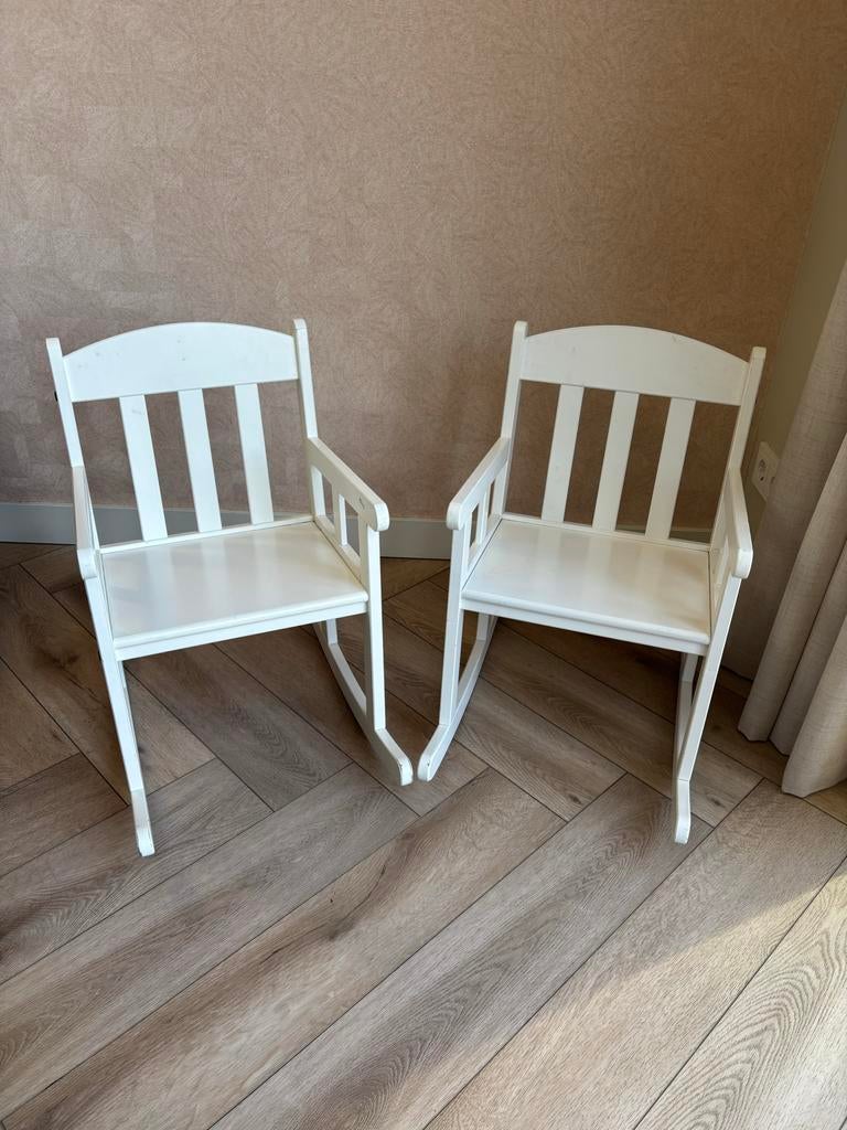 2 witte schommelstoelen voor kinderen, Ophalen, Gebruikt, Stoel