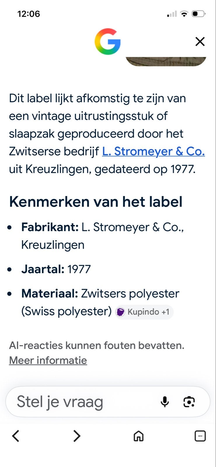 Vintage L. Stromeyer & Co. Slaapzak uit 1977, Ophalen, Gebruikt