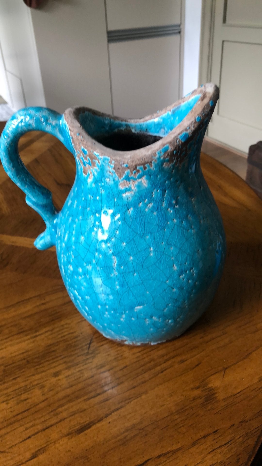 Aardewerken vaas blauw, Ophalen of Verzenden