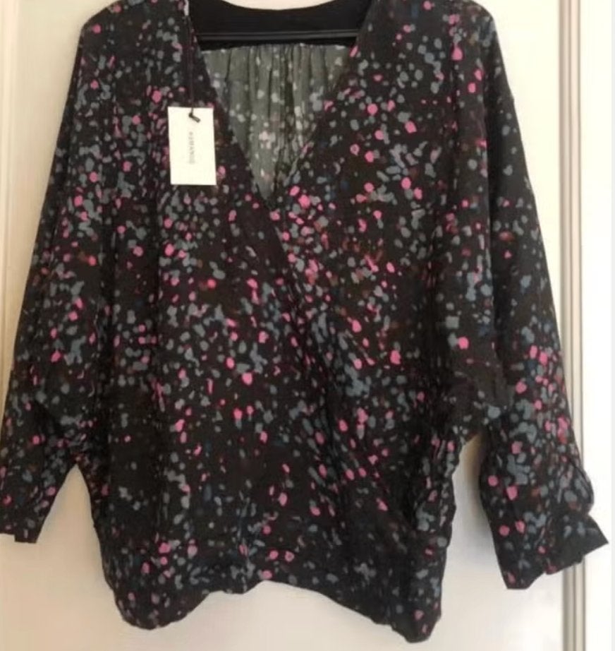 prachtige blouse Humanoid mt L als M ZGAN viscose, Kleding | Dames, Maat 38/40 (M), Humanoid, Zo goed als nieuw, Meerkleurig