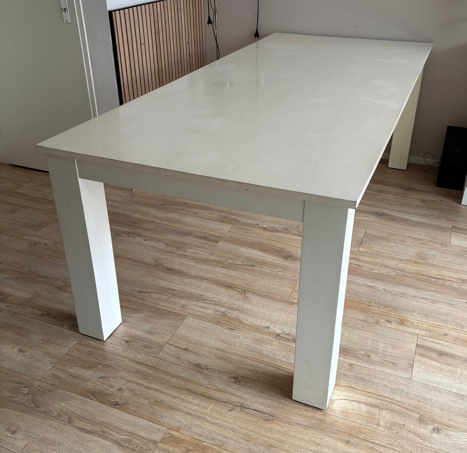 Eettafel 220x100, Ophalen, Gebruikt, Wit, Vier