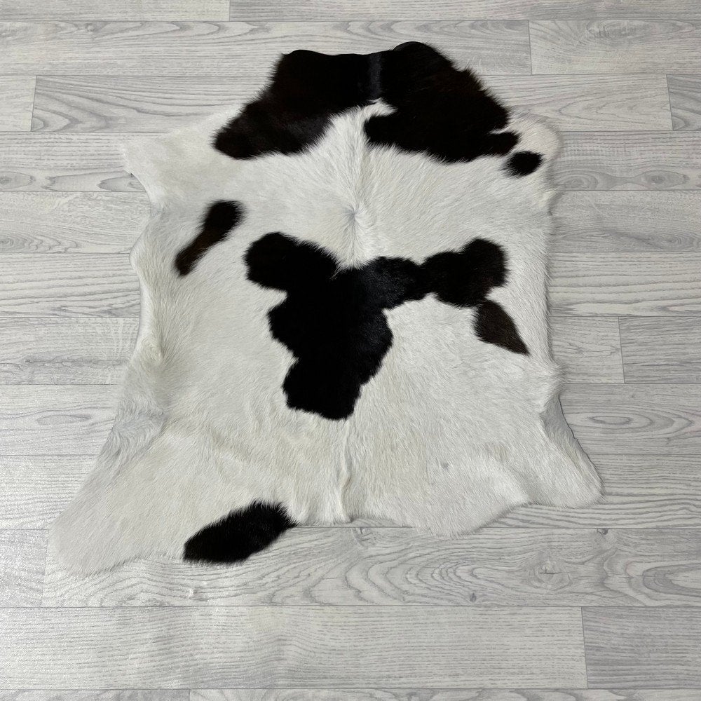 Kalfshuid bruin wit 80x75cm #203 | Lederstore, Huis en Inrichting, Nieuw, Overige vormen, Bruin, 50 tot 100 cm