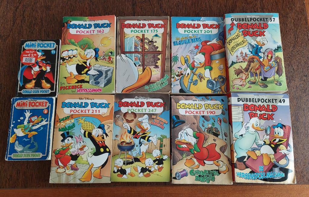 10 Donald duck pockets, Walt Disney, Meerdere stripboeken, Ophalen, Gelezen
